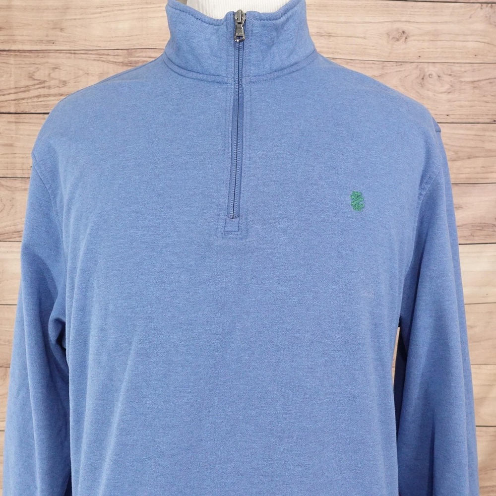 IZOD Pullover Mens XL Blue Advantage Performance 1/4 Zip Stretch Mock Neck